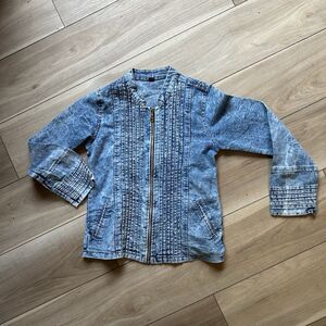 Stretchy Jean Type Zipper Jacket